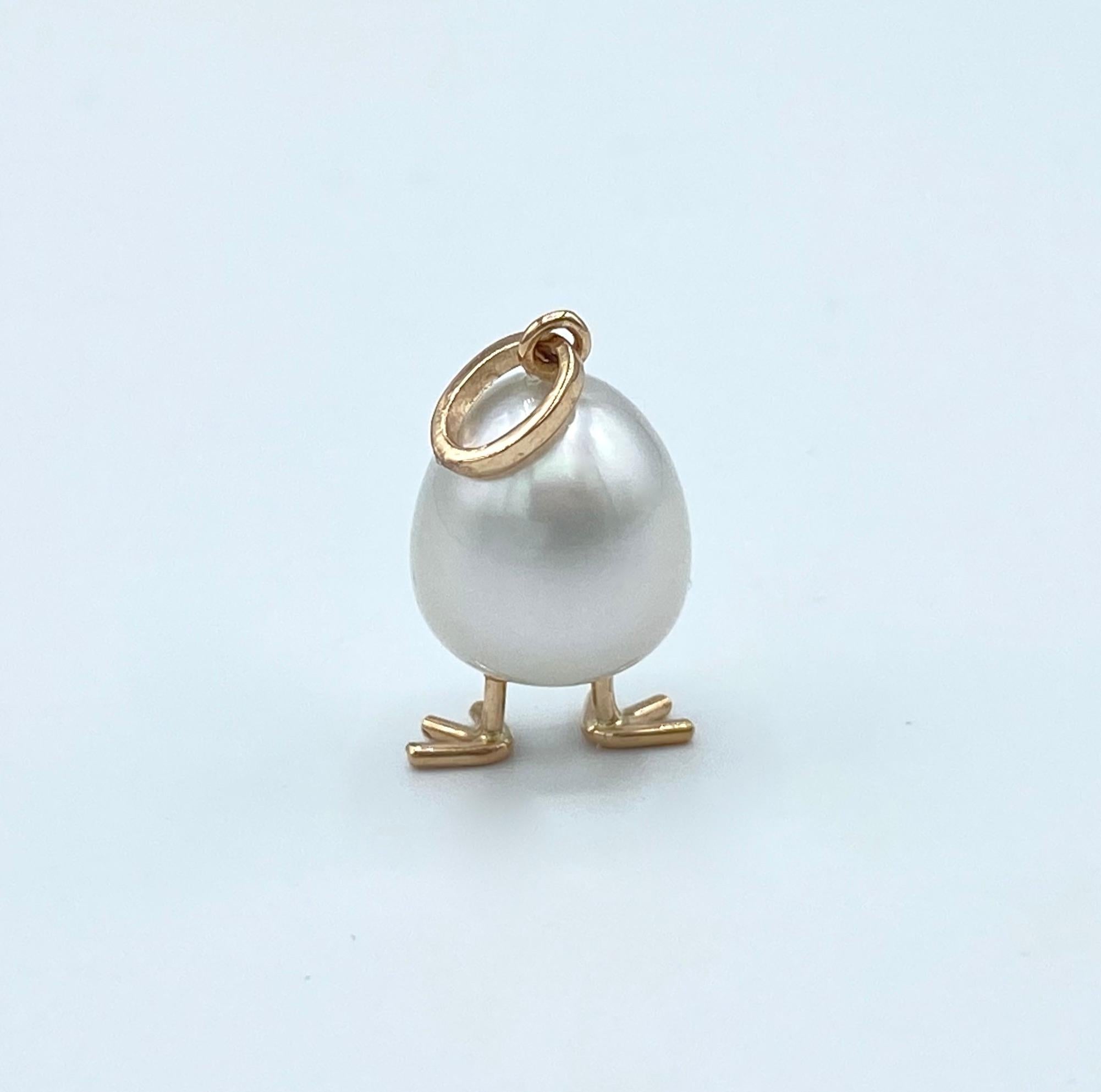 Chick Australian Pearl Black Diamond 18 Karat Gold Pendant Necklace 1