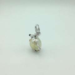 Diamond 18 Karat Gold Pear Mouse Pendant/Necklace or Charm Made in Italy