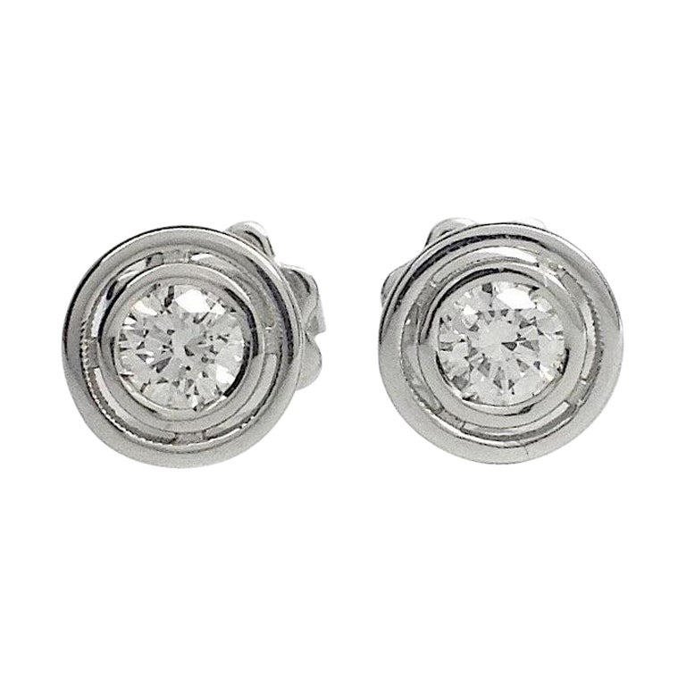 Petronilla, clous d'oreilles en or 18 carats et diamants blancs, fabriqus en Italie en vente
