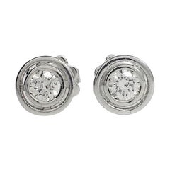 Petronilla White Diamond 18 Karat Gold Stud Earrings Made in Italy