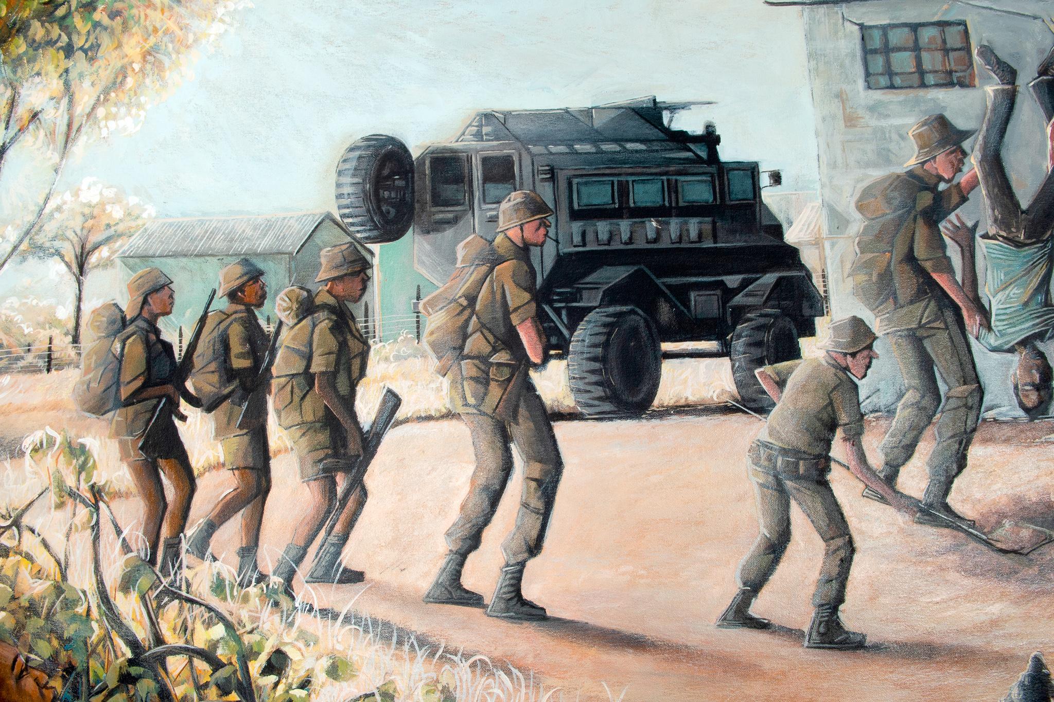 We Remember, Petrus Amuthenu, Acrylic on canvas For Sale 9