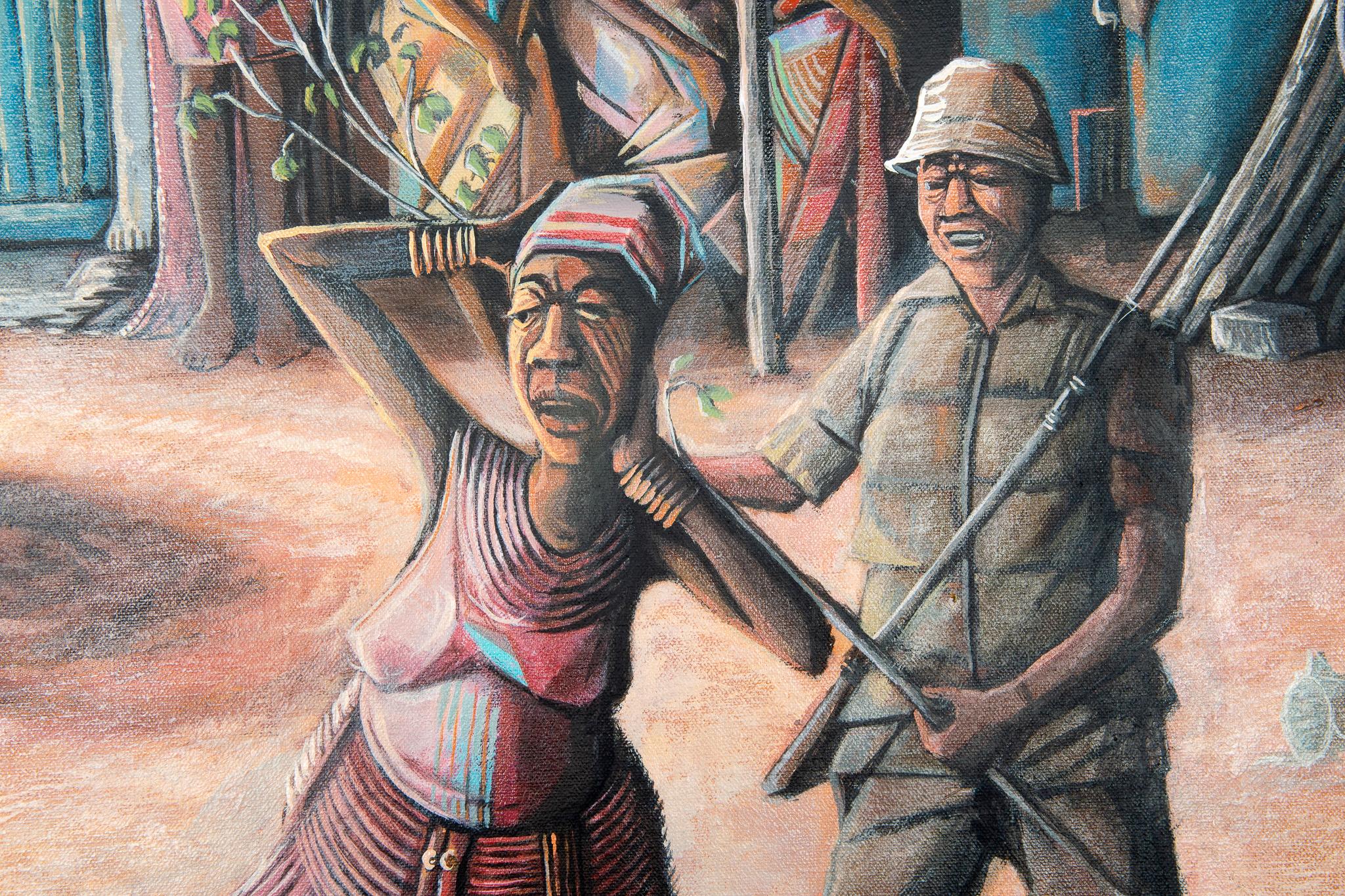 We Remember, Petrus Amuthenu, Acrylic on canvas For Sale 8