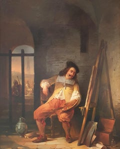Petrus KREMER Peintre belge Peintre flamand Adriaen BROUWER en prison 19ème