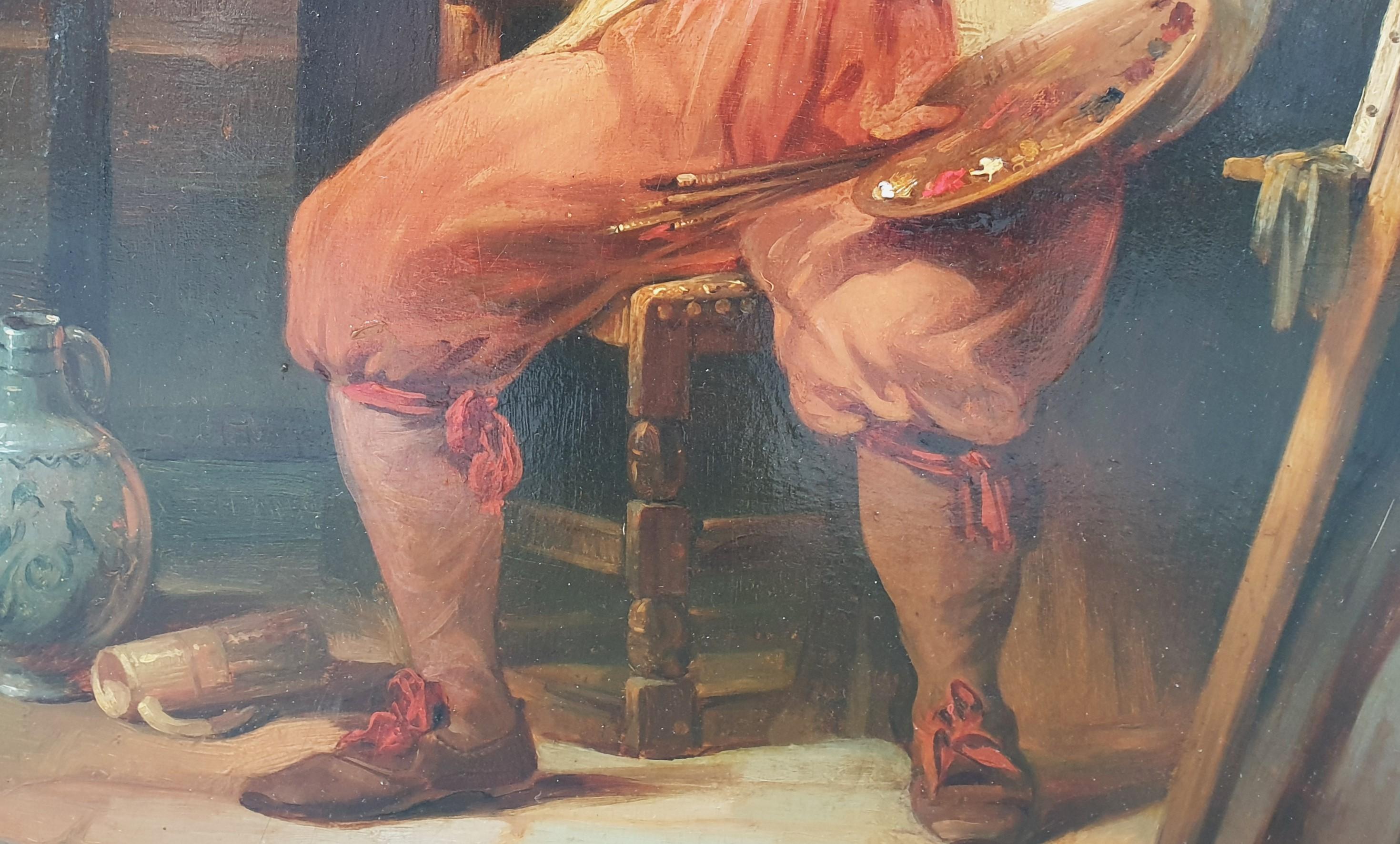 Petrus KREMER Peintre belge Peintre flamand Adriaen BROUWER en prison 19ème en vente 1