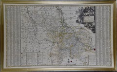 Antique Meissen, Germany : A Large Framed 18th Century Map by Petrus Schenk
