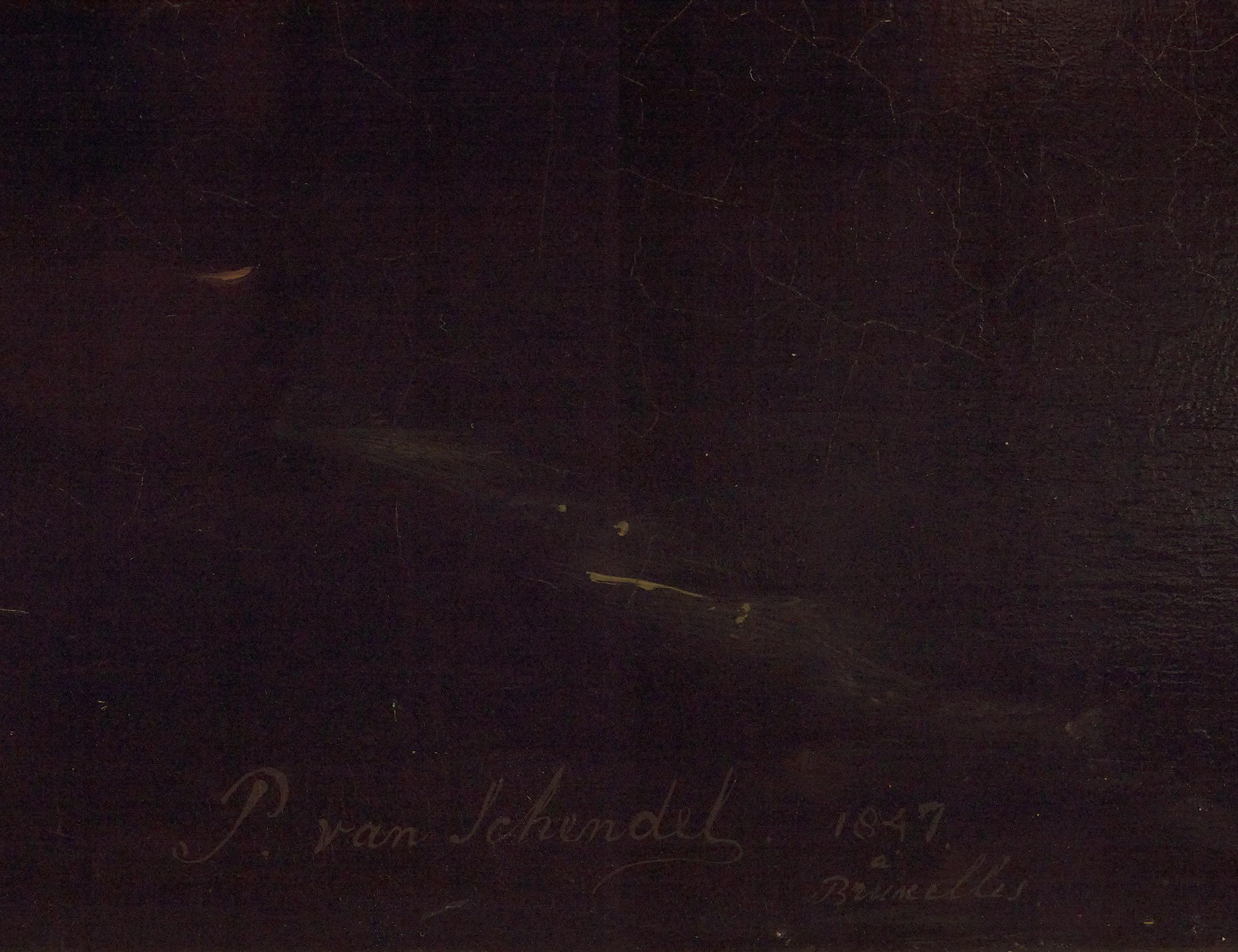 Petrus van Schendel
1806-1870  Belga 

Un mercato a lume di candela 

Firmato e datato 