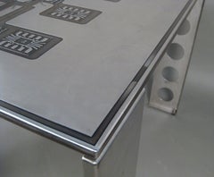 Steel table by Petrus Wandrey Model Megachip Sweden 1980 Signed