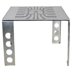 Vintage Steel table  by Petrus Wandrey Model Megachip Sweden 1980 Signed