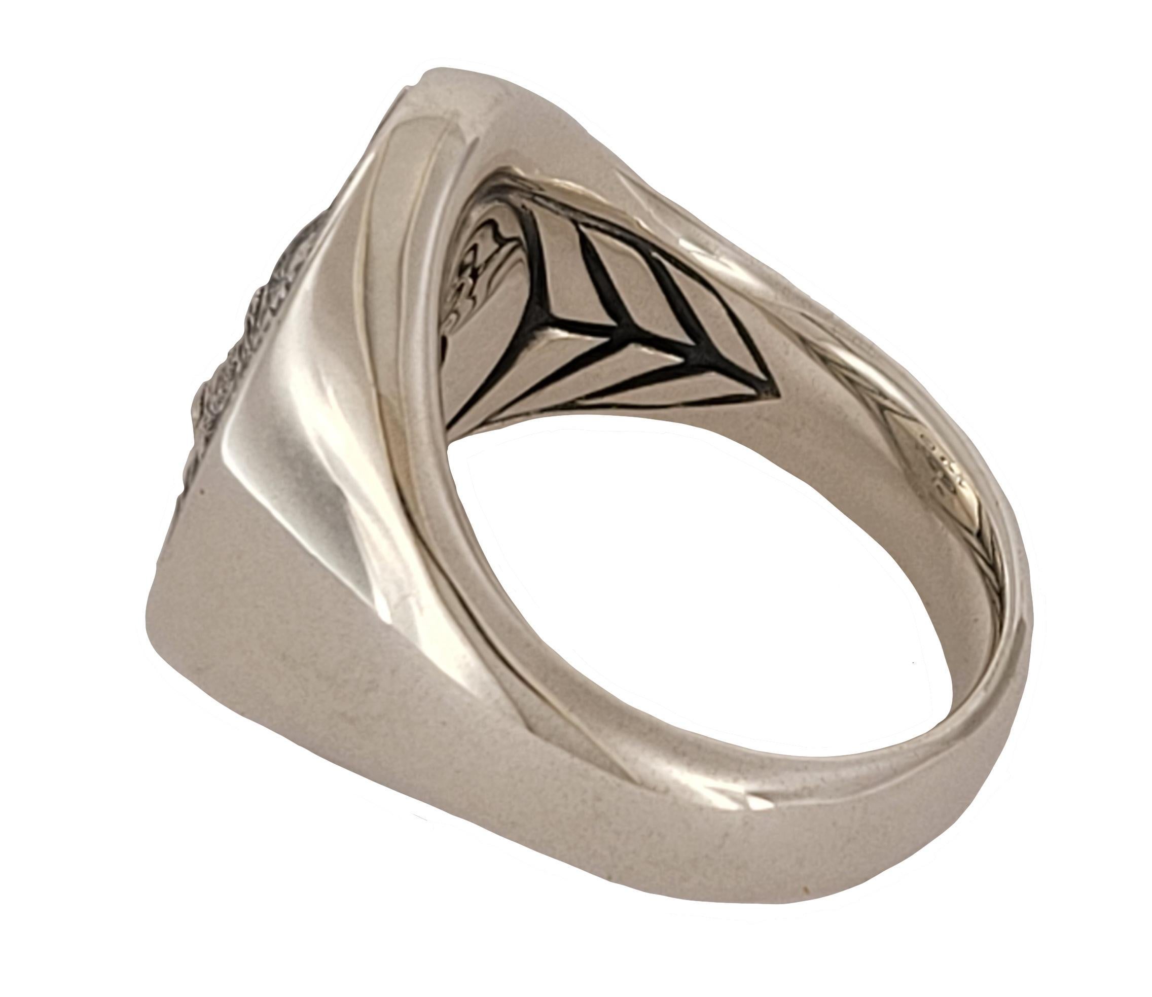 Men's Petrvs Wolf Signet Ring Sterling Silver, 21.5mm For Sale