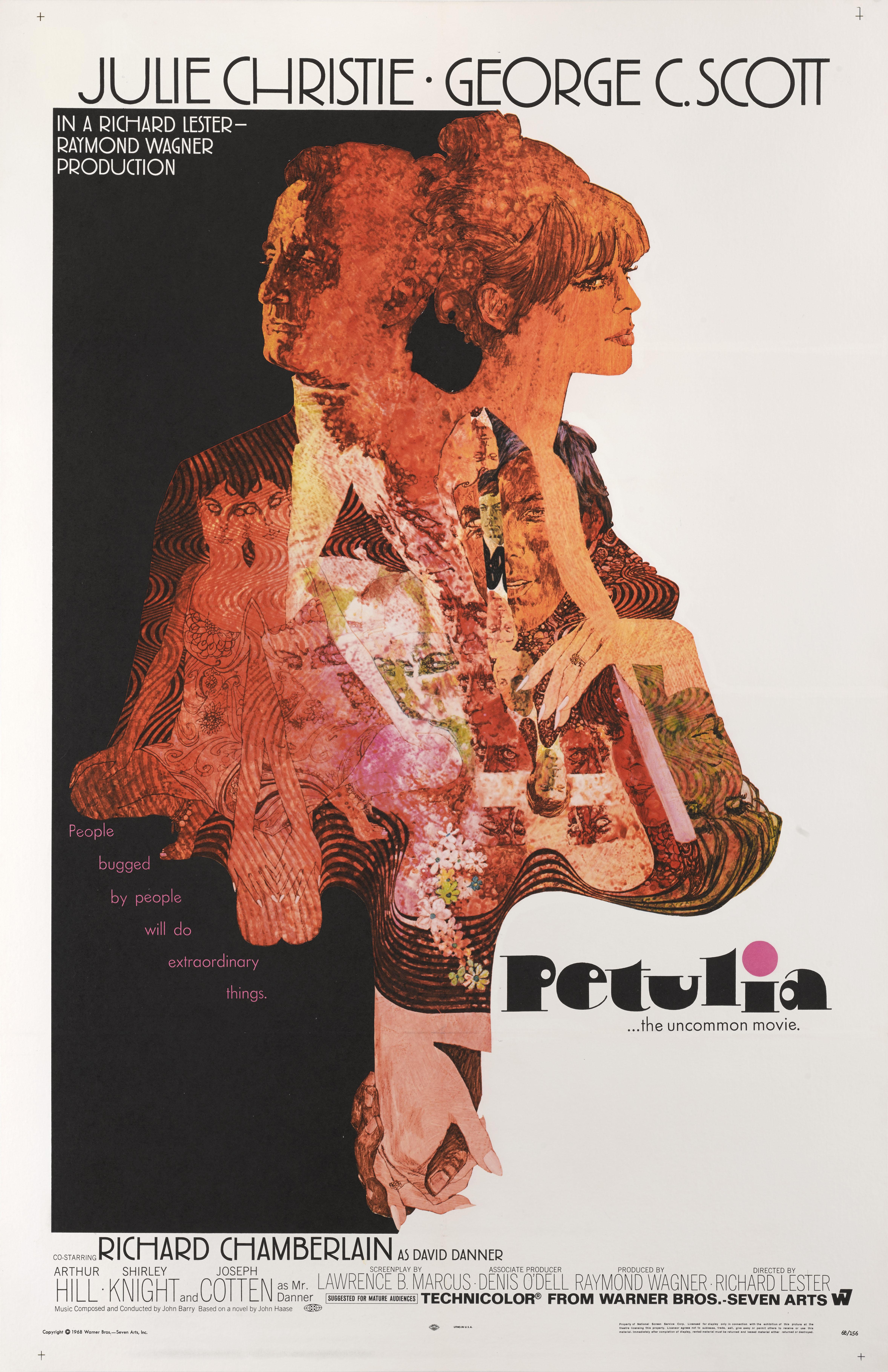 Original US film poster for the 1968 Melodrama staring George C. Scott and Julie Christie and directed by Richard Lester. The art work is by the American artist Ted Coconis (b 1927) 
This poster is conservation linen backed and it would be shipped