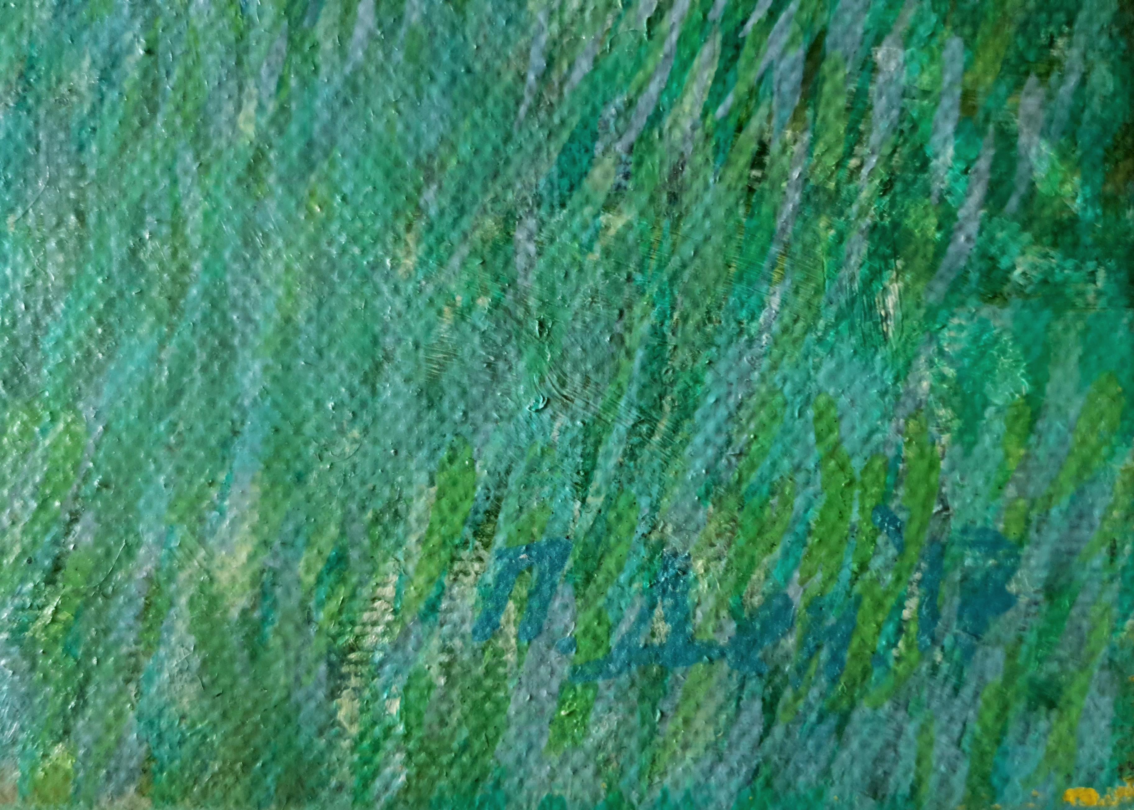 Shining - Oil Painting Colors Green White  2