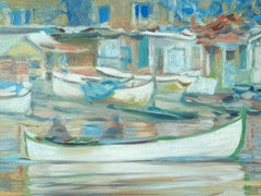 Towards the Draught - Oil Painting Colors Green Blue White Pink Brown