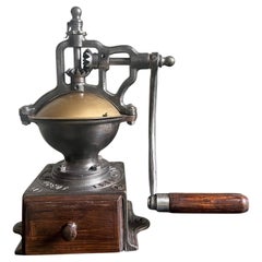 Peugeot Freres Cast Iron Coffee Grinder , 1880's