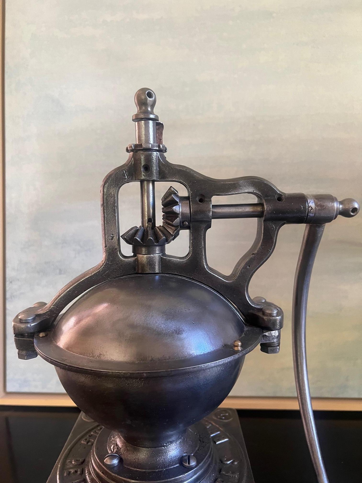 French Provincial Peugeot Freres Cast Iron Coffee Grinder , 19th Century