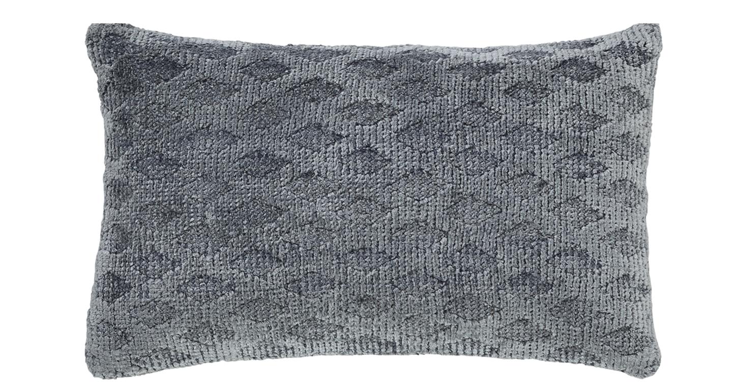 Hand-Knotted Modern Pewteer Gray Throw Pillow For Sale