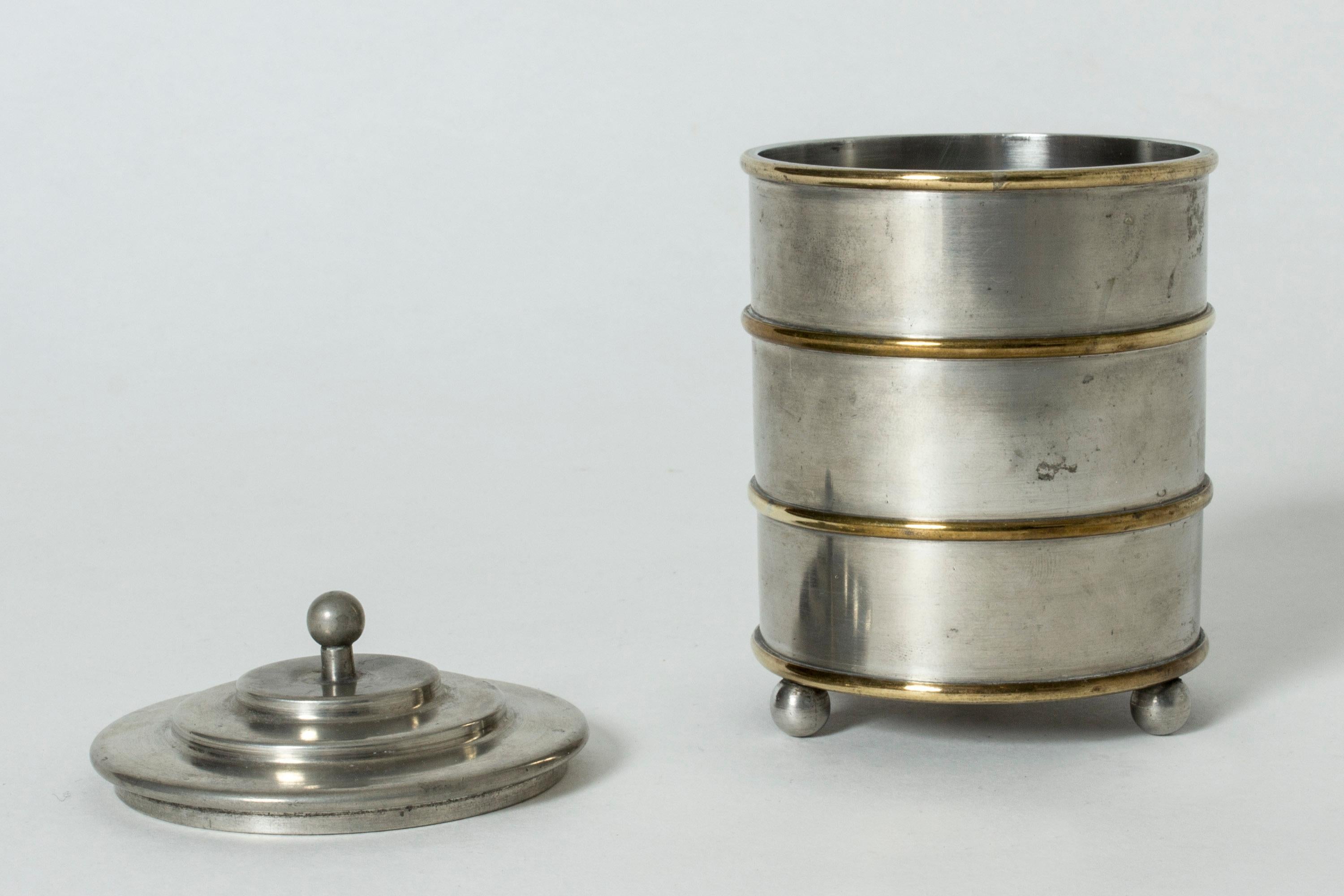 Pewter and Brass Jar from Herman Bergman In Good Condition In Stockholm, SE
