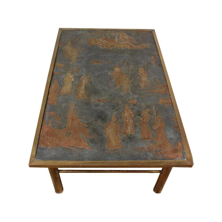 Table basse LaVerne en étain et bronze en vente