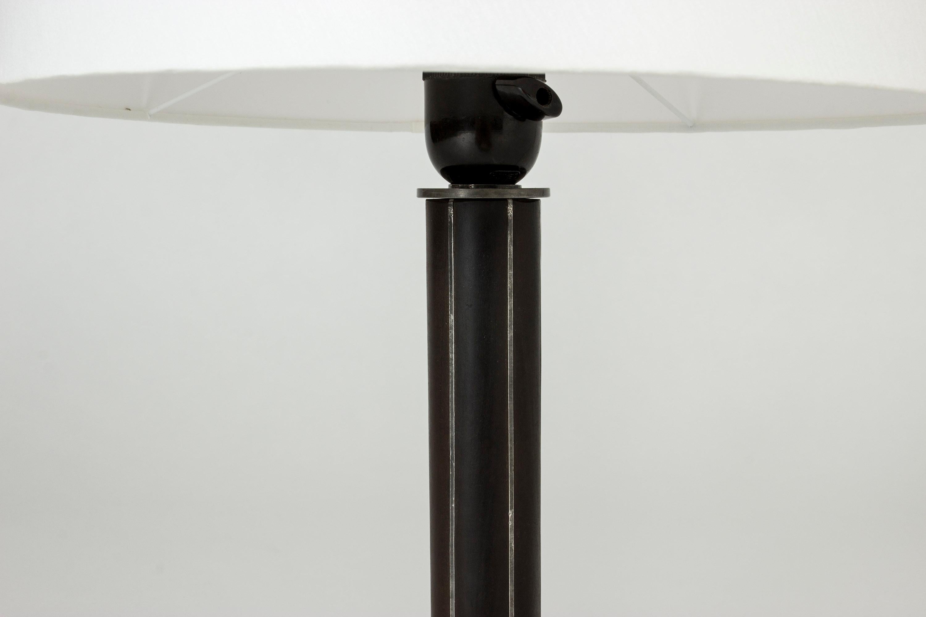 Pewter and Ebony Table Lamp from C. G. Hallberg For Sale 1