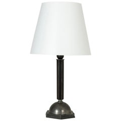 Pewter and Ebony Table Lamp from C. G. Hallberg