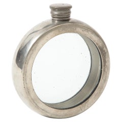 Pewter and Glass Flask, England, 20th C.