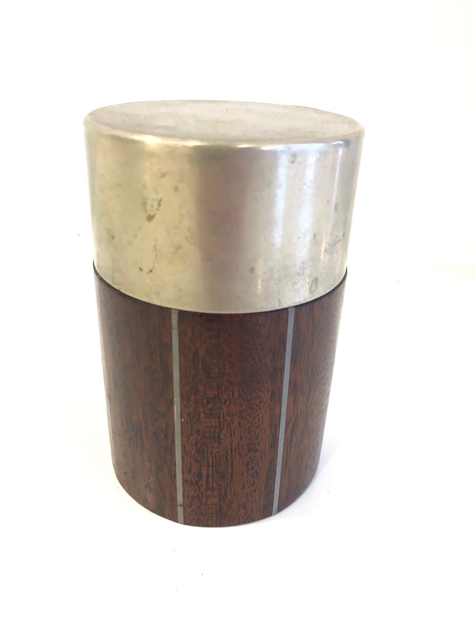 American Pewter and Mahogany Box by Phillip Lloyd Powel and Paul Evans For Sale