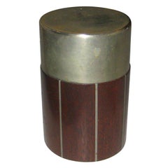 Retro Pewter and Mahogany Box by Phillip Lloyd Powel and Paul Evans