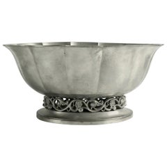 Vintage Pewter Art Deco Style Footed Bowl by Just Andersen