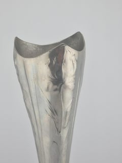 Pewter Art Nouveau Kayserzinn 617 Vase Flowers Tulip Etain Tin