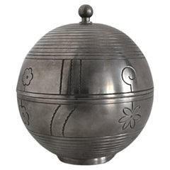 Vintage Pewter bonbonnière, by Sylvia Stave, CG Hallberg, Swedish Grace /Art Deco 1933