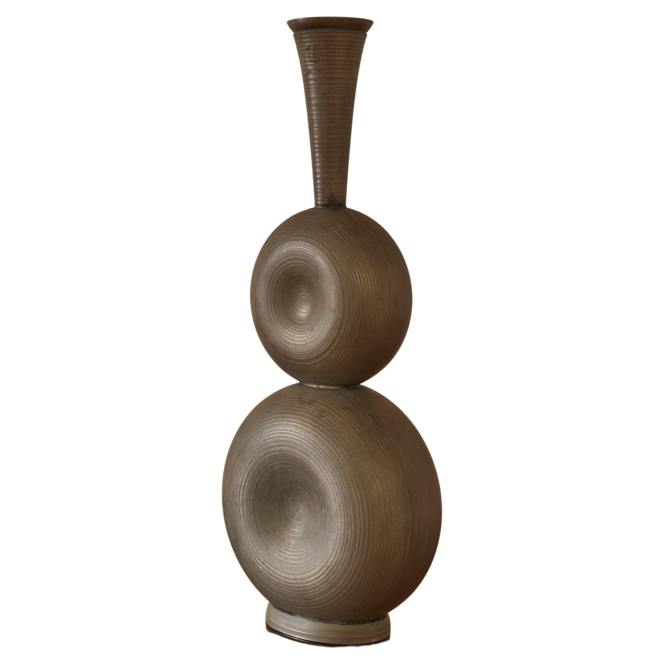 Pewter Bottled Vase by Gunnar Havstad For Sale