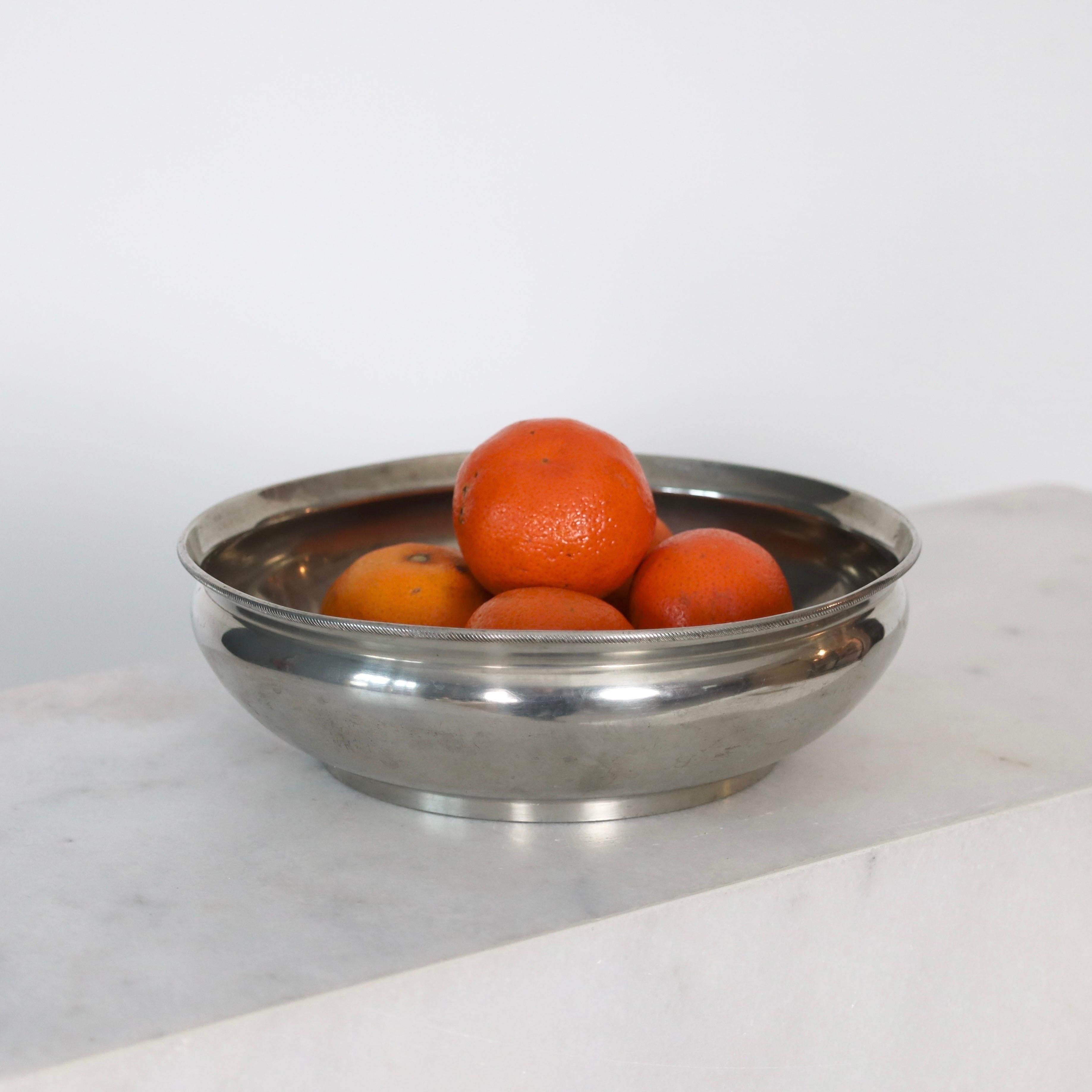 Pewter Bowl by Just Andersen, 1920s, Denmark In Fair Condition For Sale In Værløse, DK