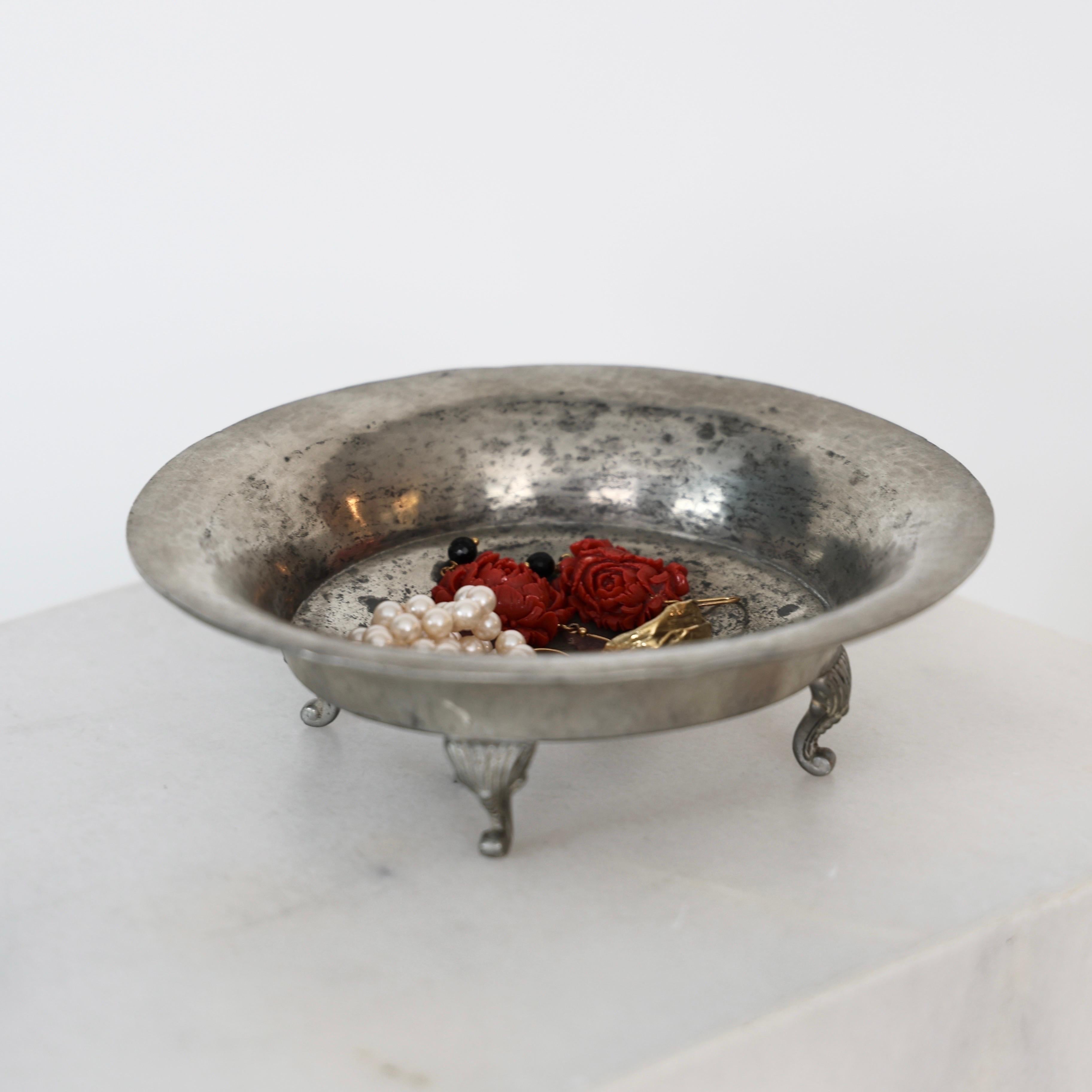 Pewter Bowl by Just Andersen, 1920s, Denmark In Fair Condition For Sale In Værløse, DK