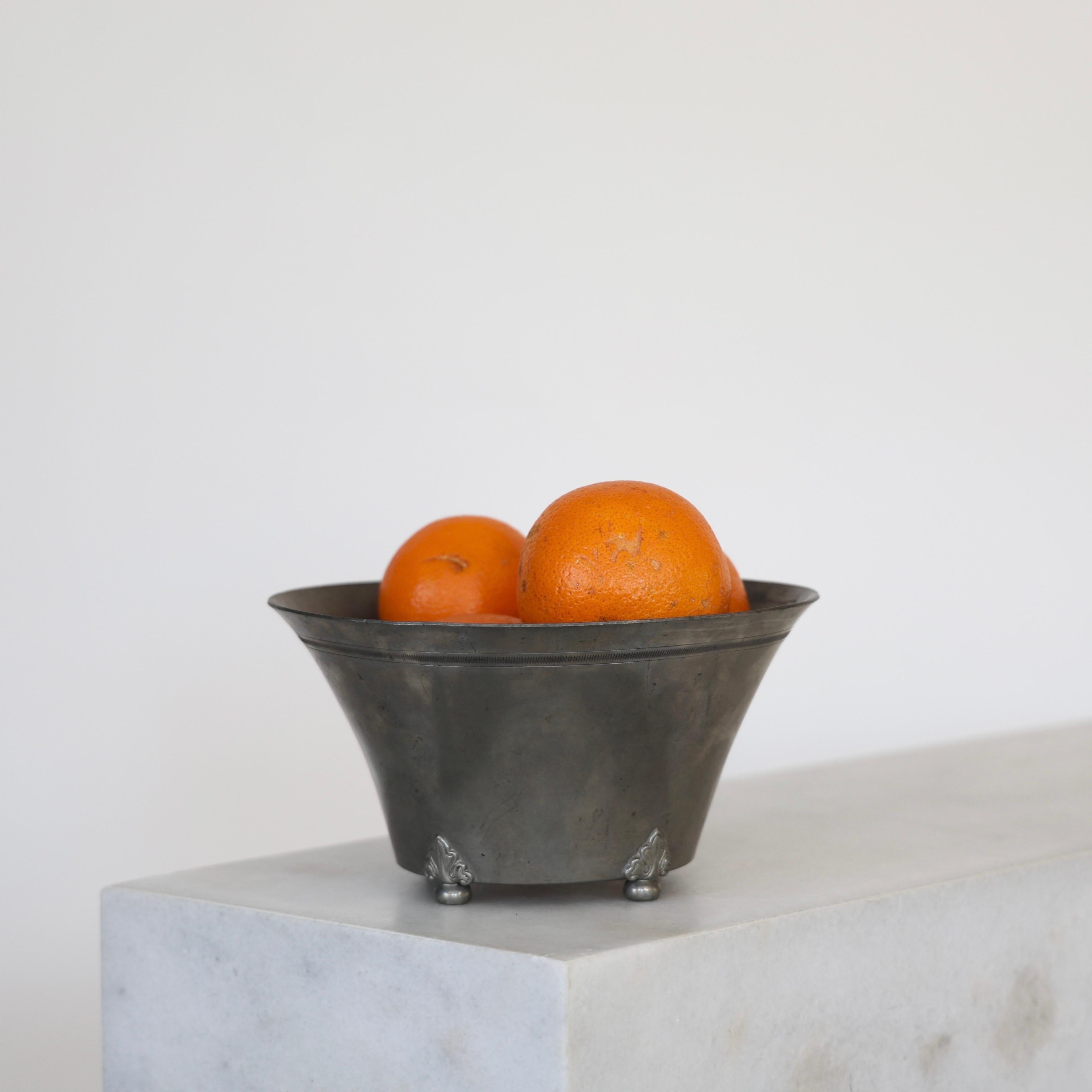 Danish Pewter Bowl by Just Andersen, 1930s, Denmark For Sale