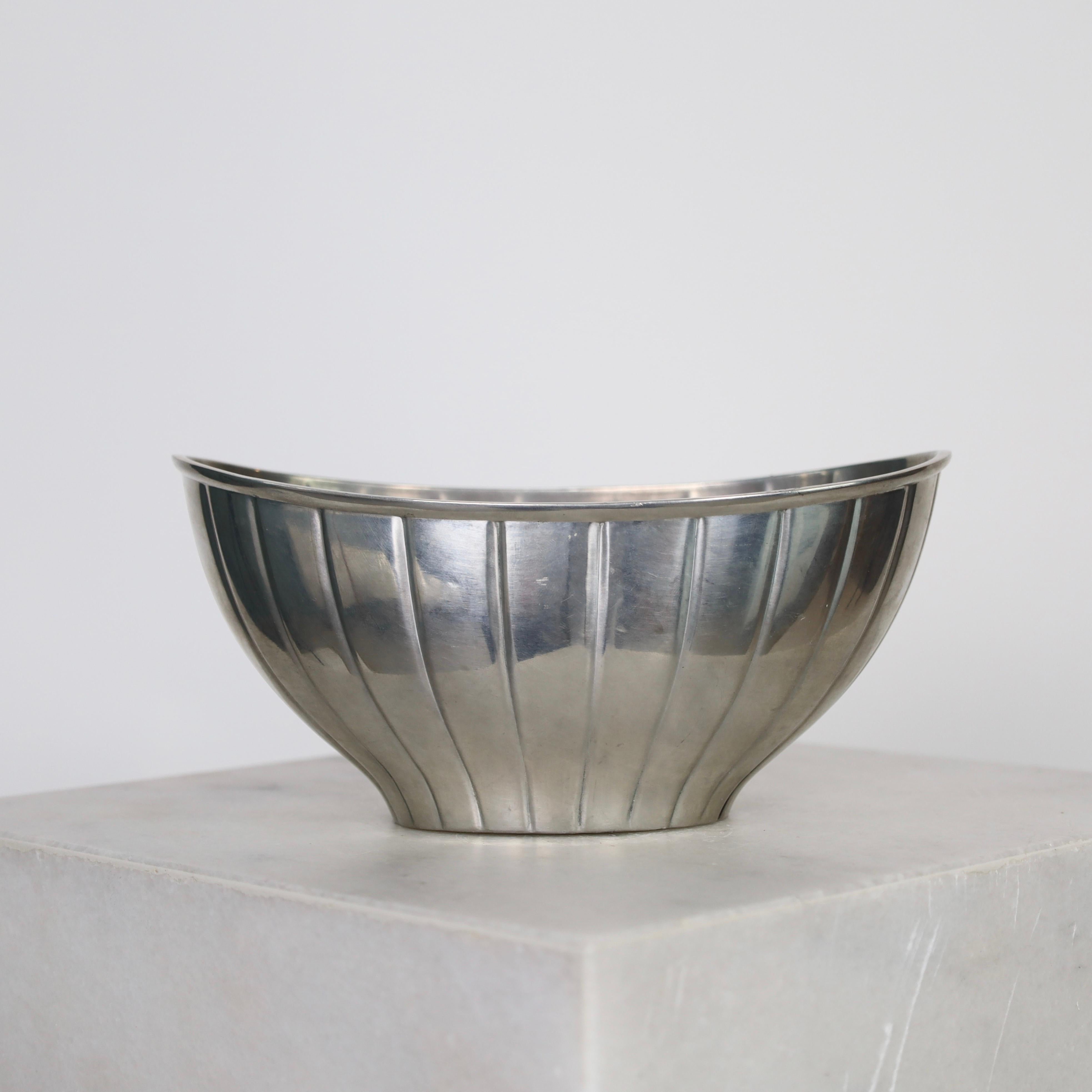 Mid-20th Century Pewter Bowl designed by Arne Erkers for Just Andersen, 1950s For Sale