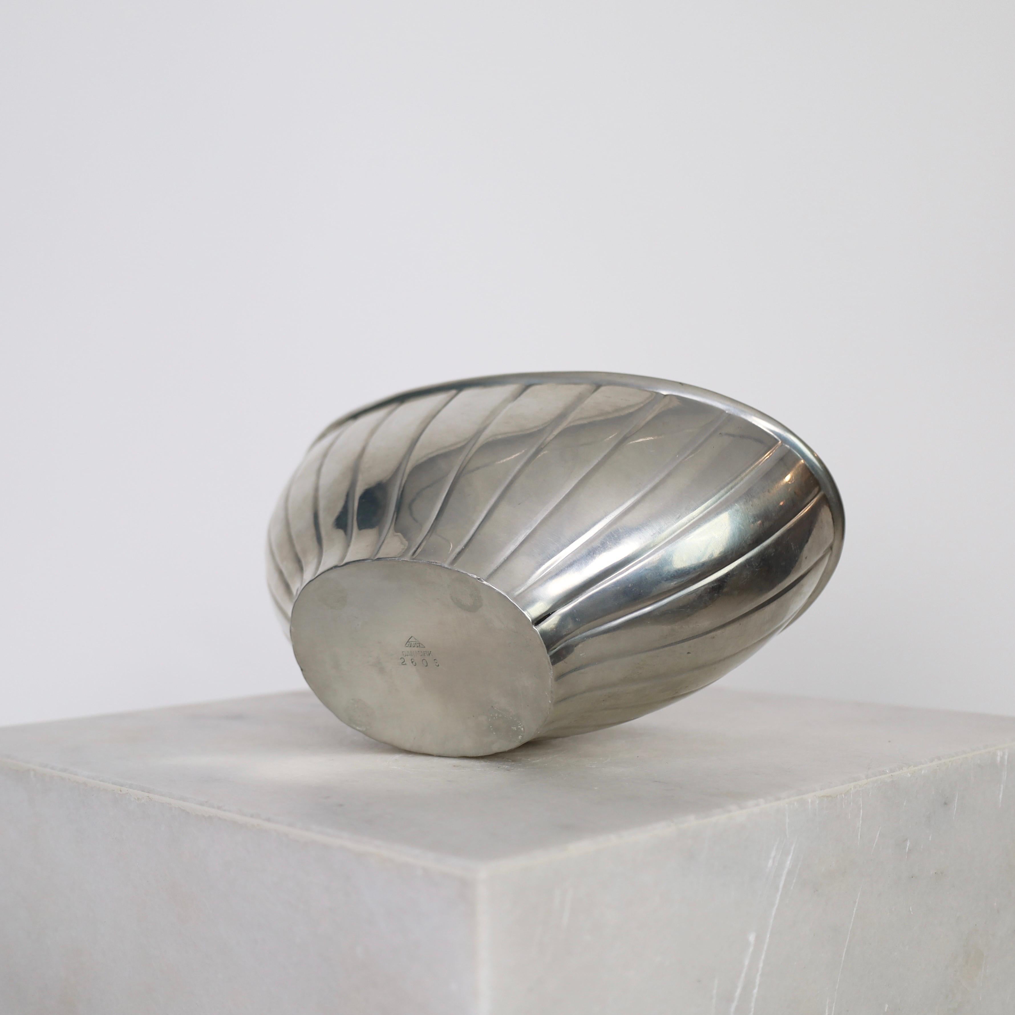 Pewter Bowl designed by Arne Erkers for Just Andersen, 1950s For Sale 3