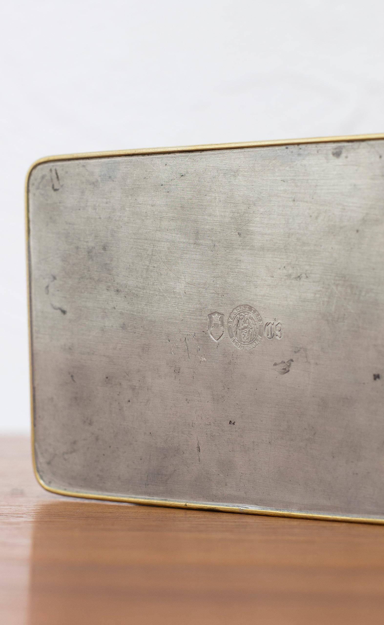 Mid-20th Century Pewter Box by Nils Fougstedt, Firma Svenskt Tenn, Sweden, 1953 For Sale