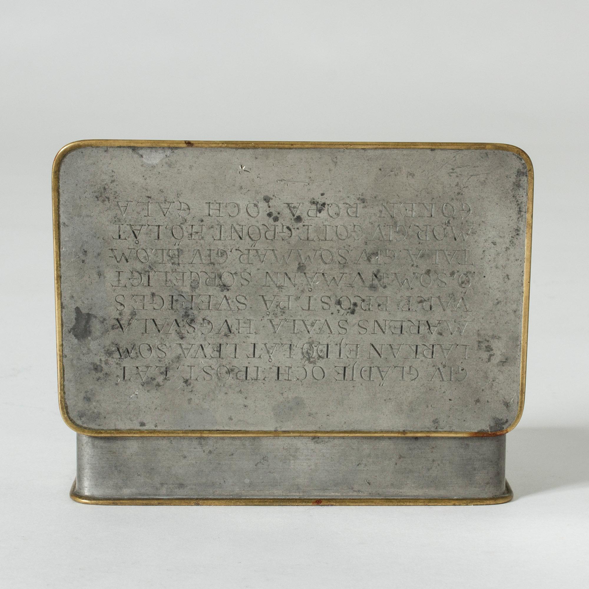 Swedish Pewter Box by Nils Fougstedt