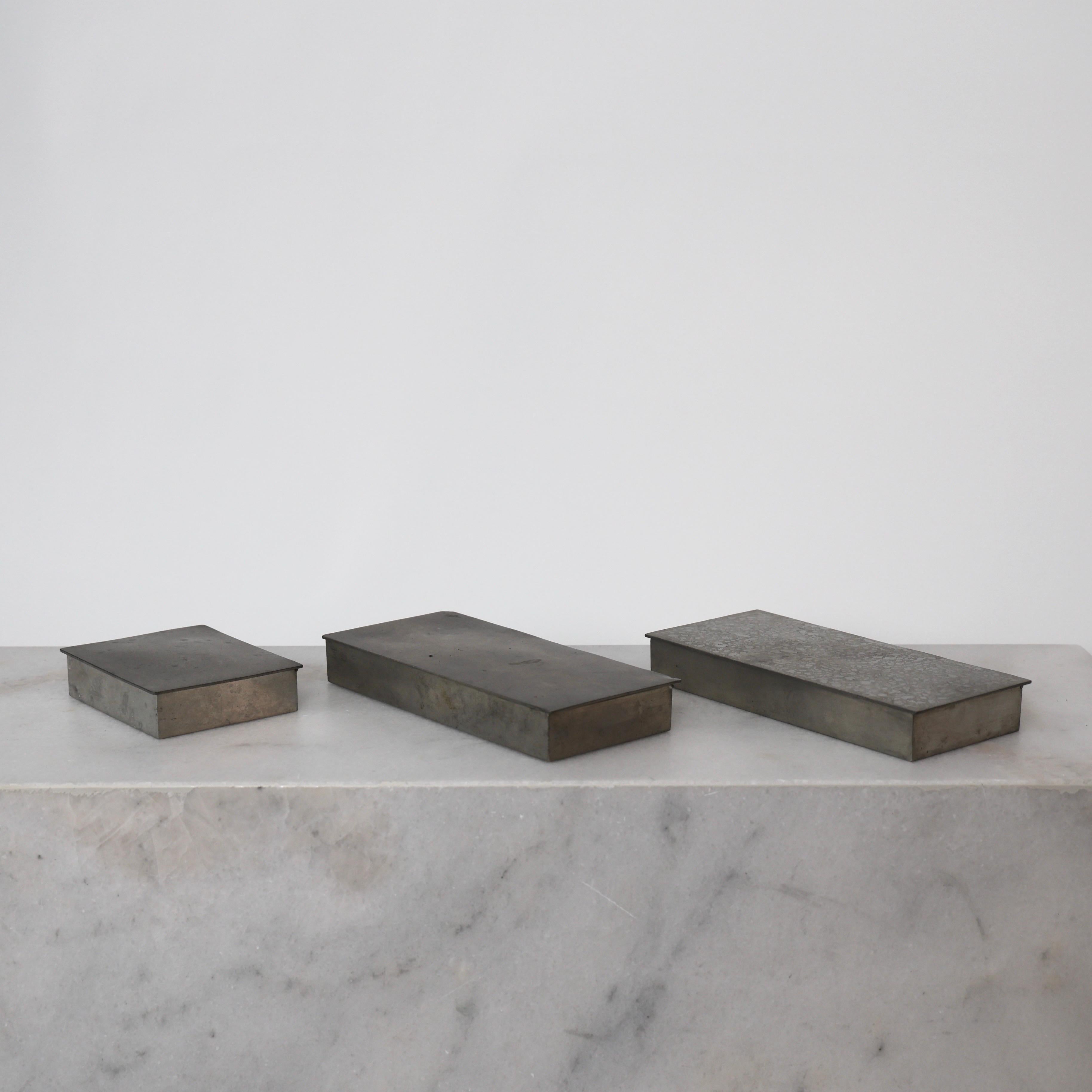 Pewter Box Trio designed by Arne Erkers for Just Andersen, 1950s, Denmark 7