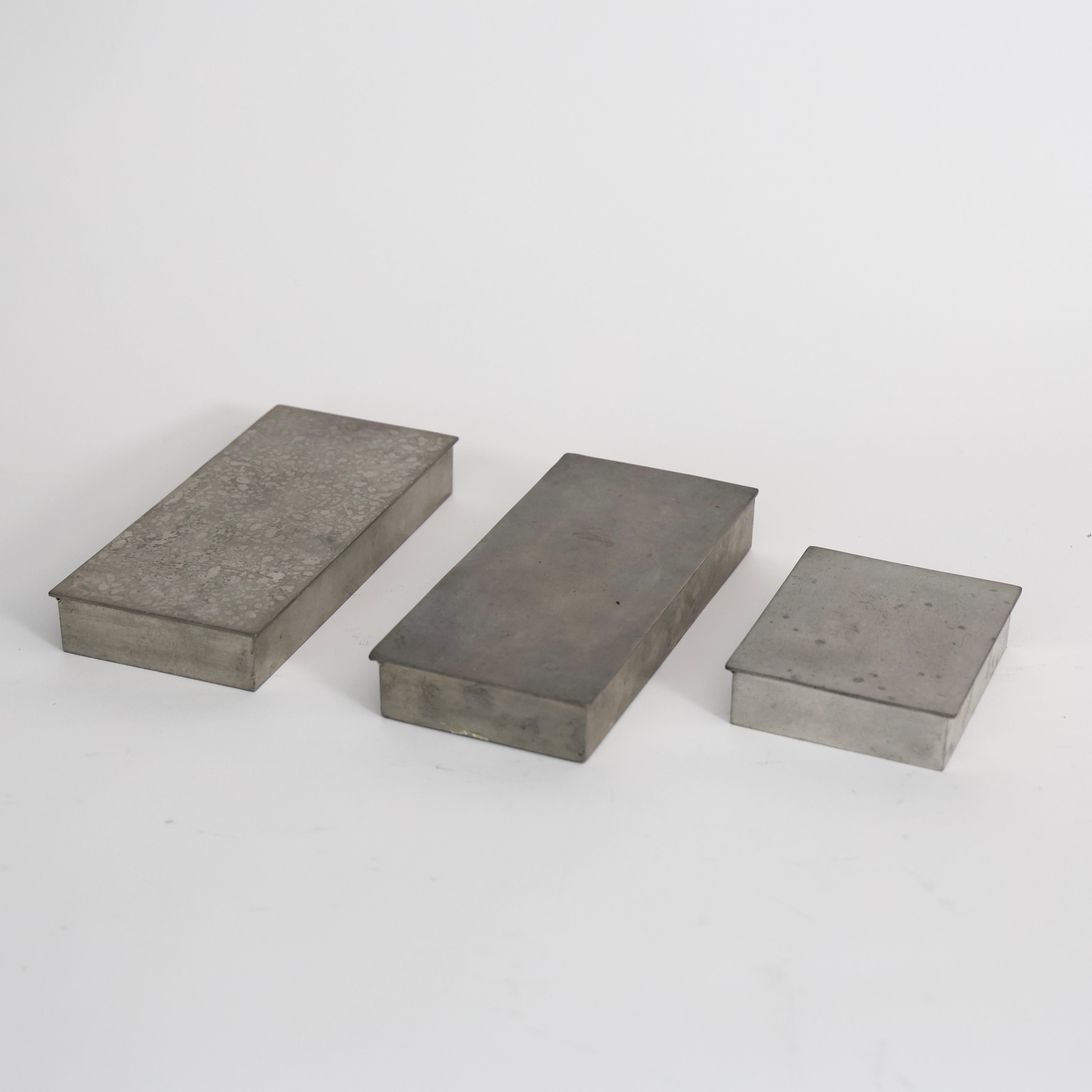 Pewter Box Trio designed by Arne Erkers for Just Andersen, 1950s, Denmark 2