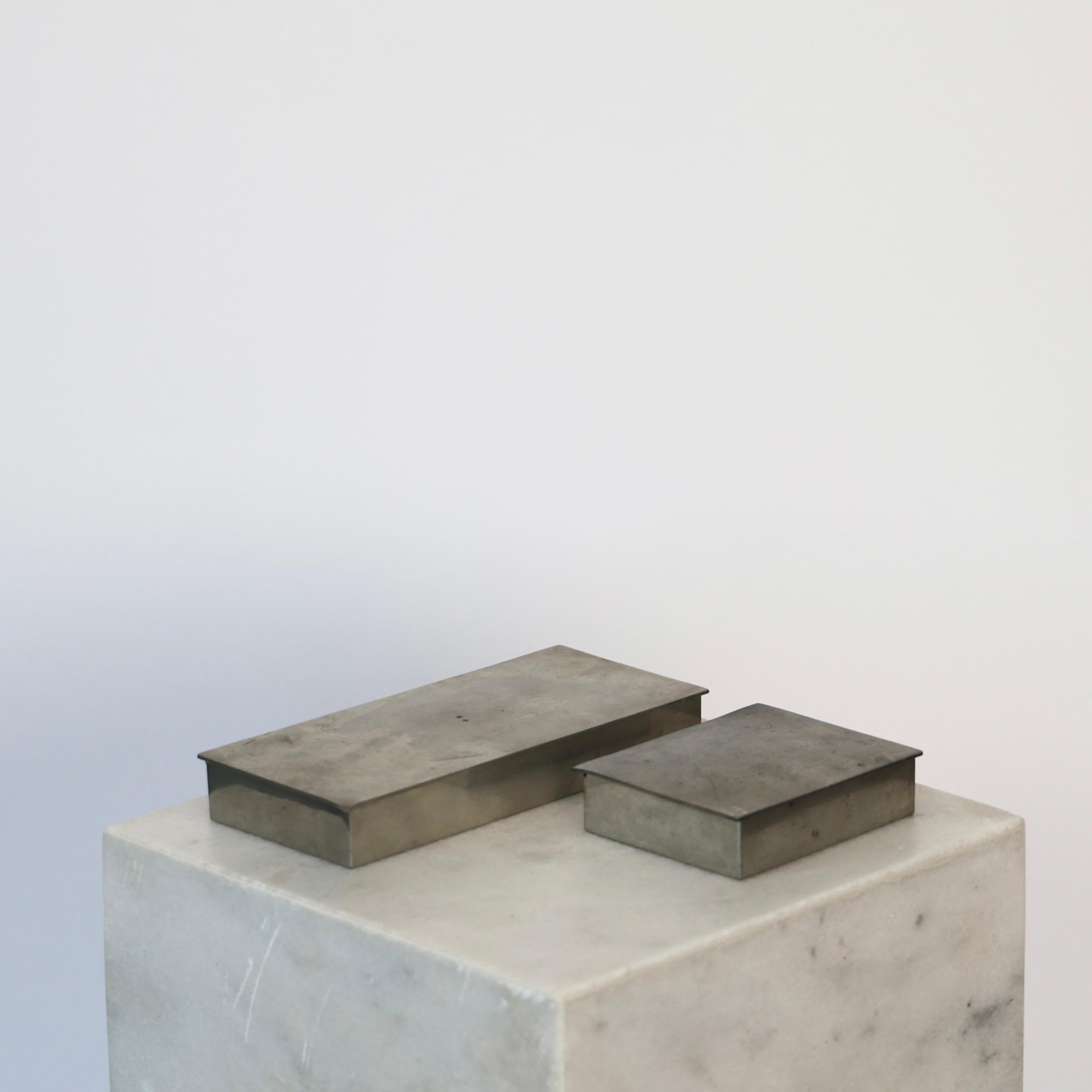 Scandinave moderne Pewter Boxes designed by Arne Erkers for Just Andersen, 1950s, Denmark en vente