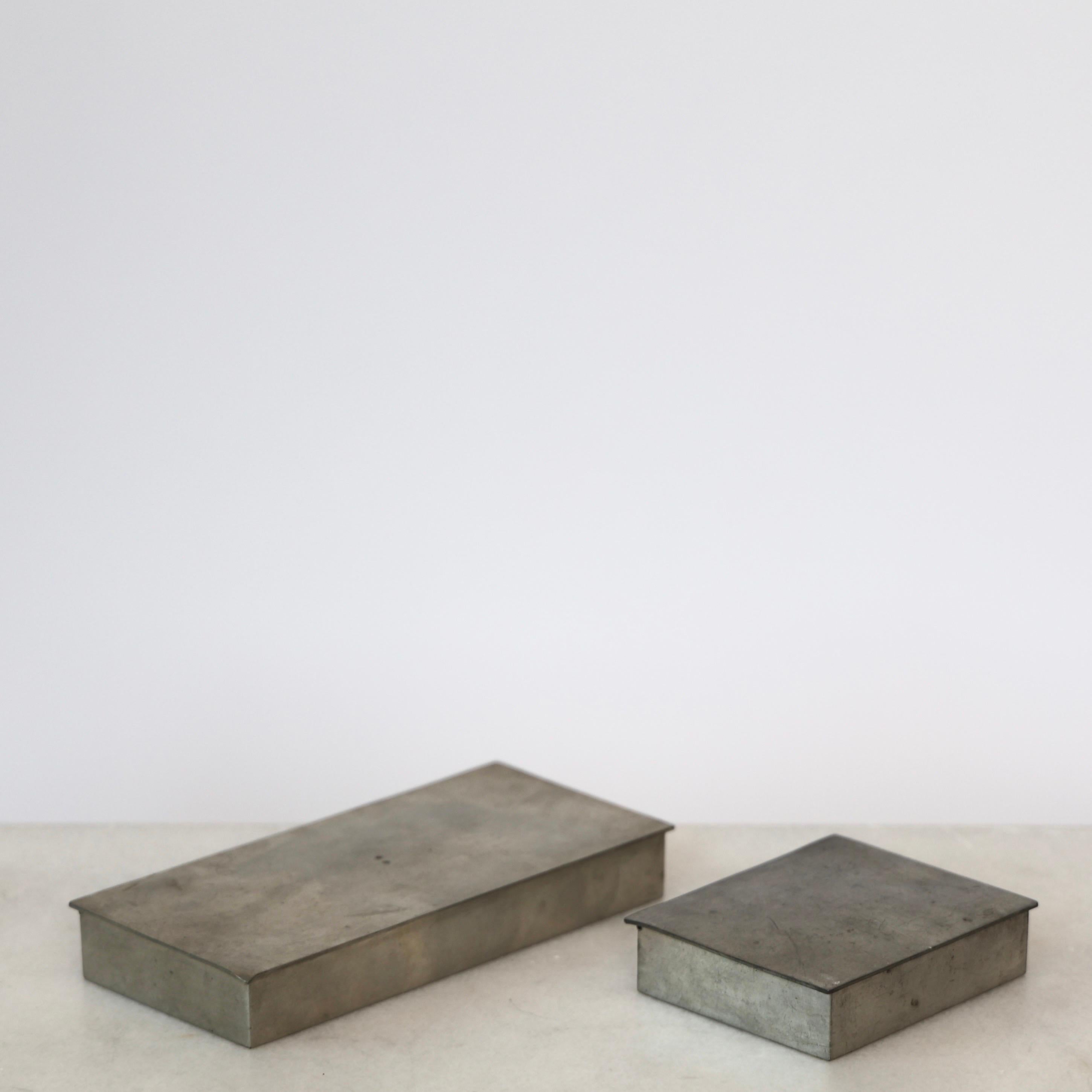 Milieu du XXe siècle Pewter Boxes designed by Arne Erkers for Just Andersen, 1950s, Denmark en vente