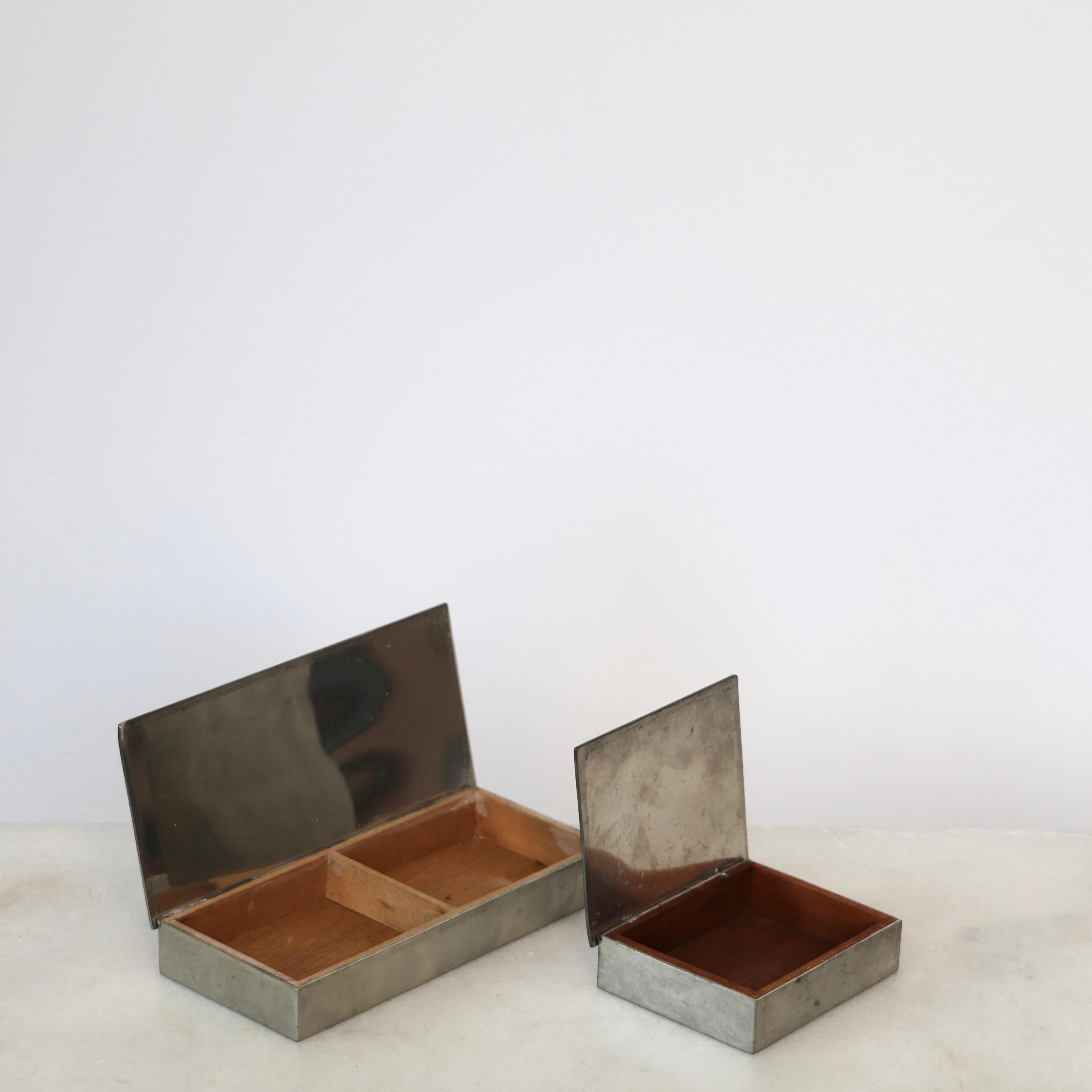 Étain Pewter Boxes designed by Arne Erkers for Just Andersen, 1950s, Denmark en vente