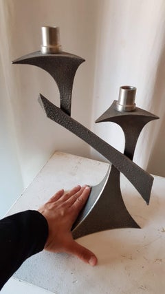 Pewter Candlebra 1950 Perfect Conditions