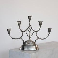 Chandelier en étain de Just Andersen, années 1920, Danemark