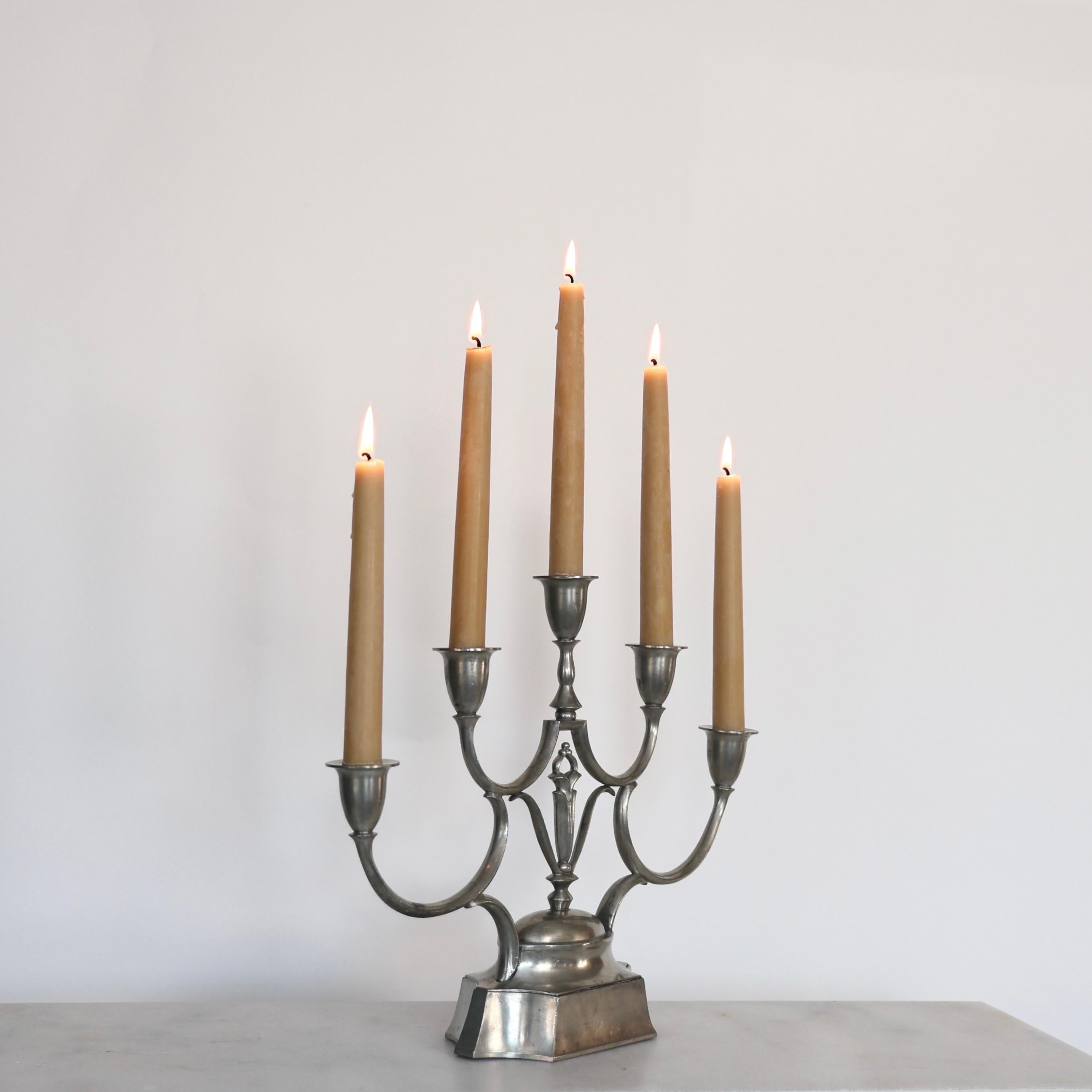 Danese Candelabro in peltro di Just Andersen, anni '20, Danimarca in vendita