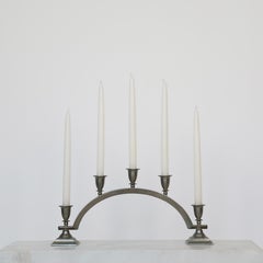 Candelabro de peltre de Just Andersen, años 20, Dinamarca
