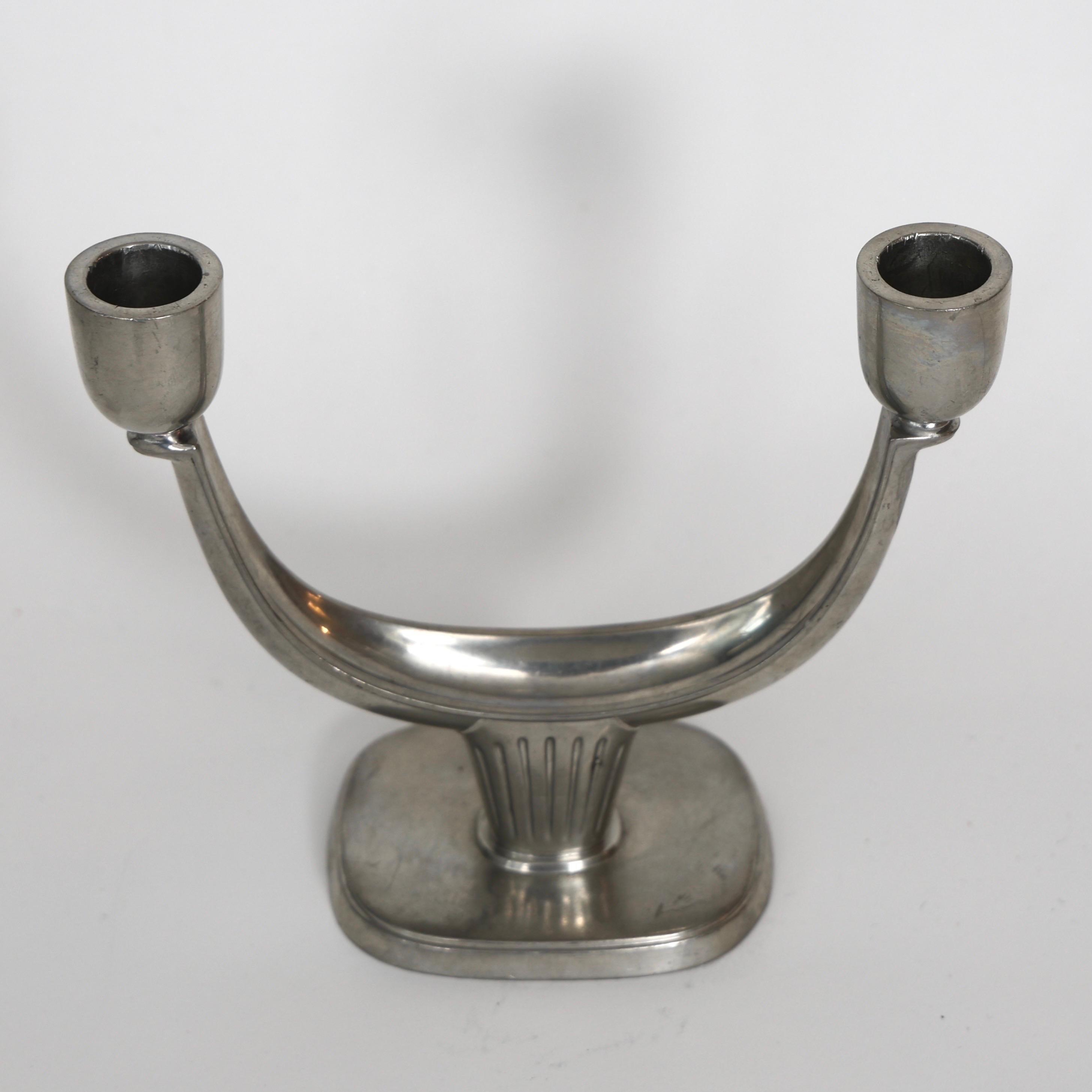 Metà XX secolo Portacandele in peltro di Just Andersen, 1950, Danimarca in vendita