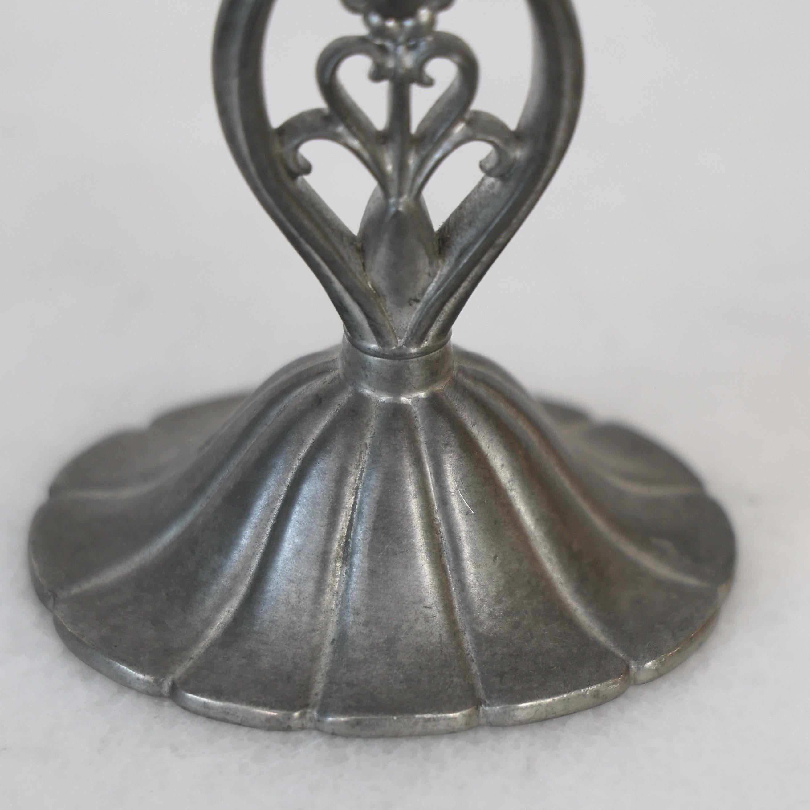 Pewter Candle Holders by Just Andersen, 1920s, Denmark For Sale 4