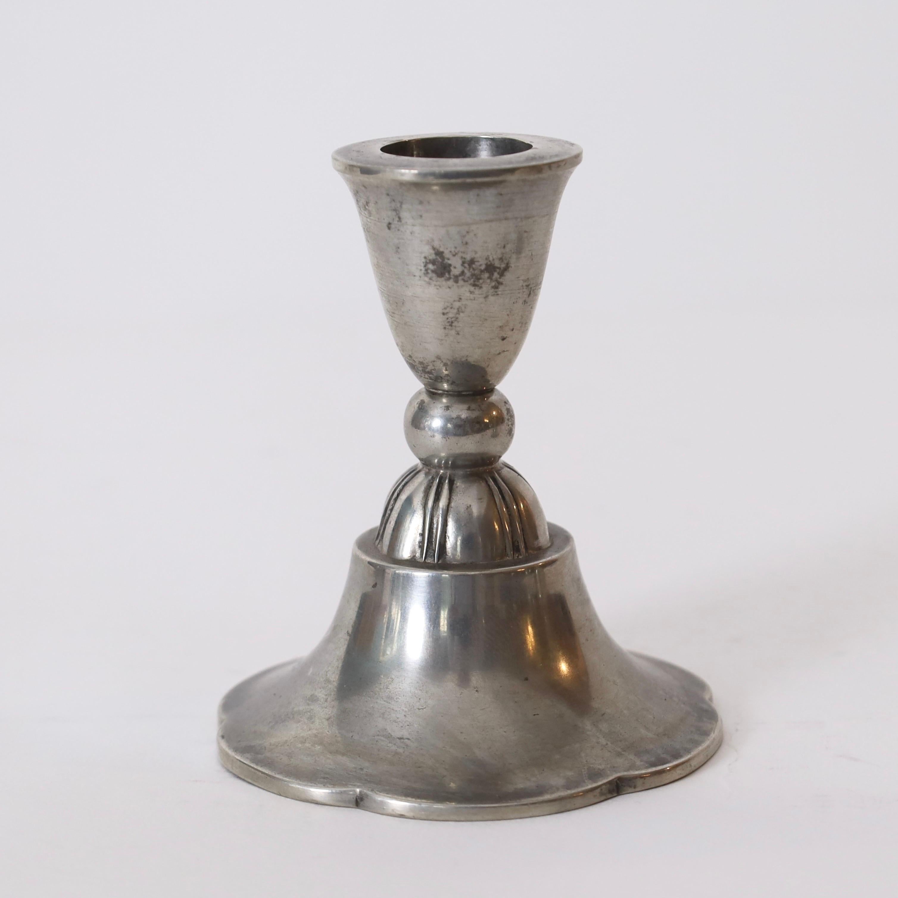 Pewter Candle Holders by Just Andersen, 1920s, Denmark For Sale 2