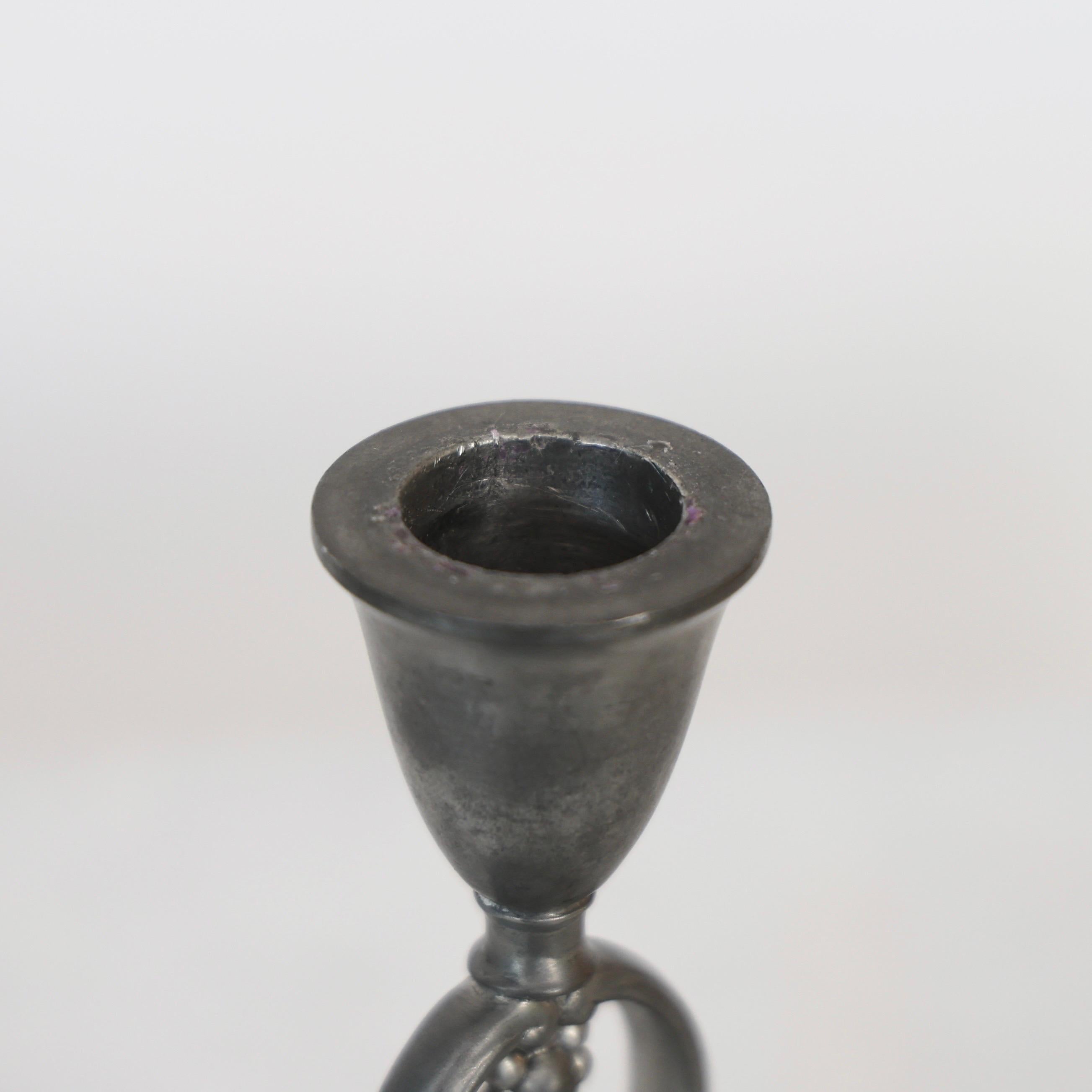 Pewter Candle Holders by Just Andersen, 1920s, Denmark For Sale 2